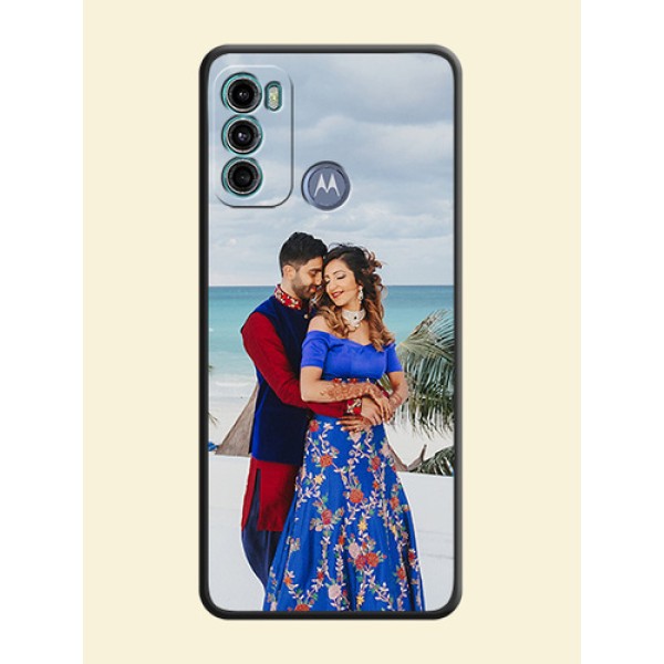 Full Single Pic Upload On Space Black Personalized Soft Matte Phone Covers -Motorola Moto G60 Full Single Pic Upload On Space Black Personalized Soft Matte Phone Covers -Motorola Moto G60