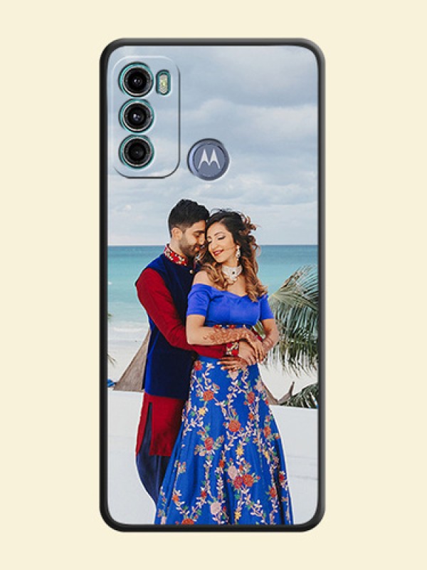 Full Single Pic Upload On Space Black Personalized Soft Matte Phone Covers -Motorola Moto G60