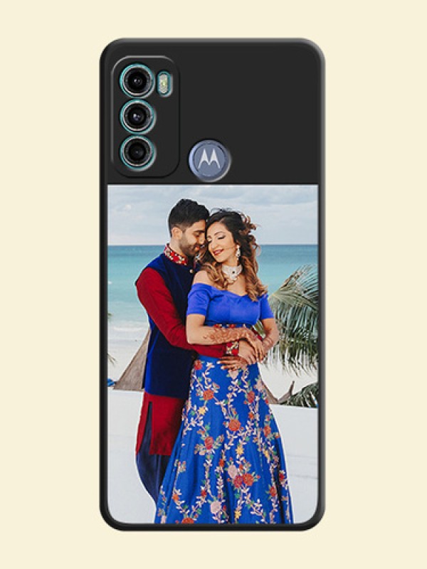 Image Upload With Space Black Color On Custom Soft Matte Mobile Back Cover - Motorola Moto G60