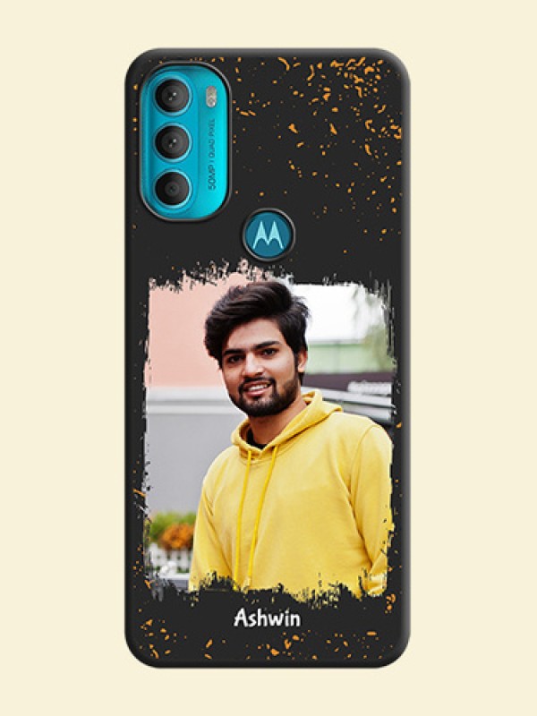 Spray Free Design on Photo on Space Black Soft Matte Phone Cover - Moto G71 5G