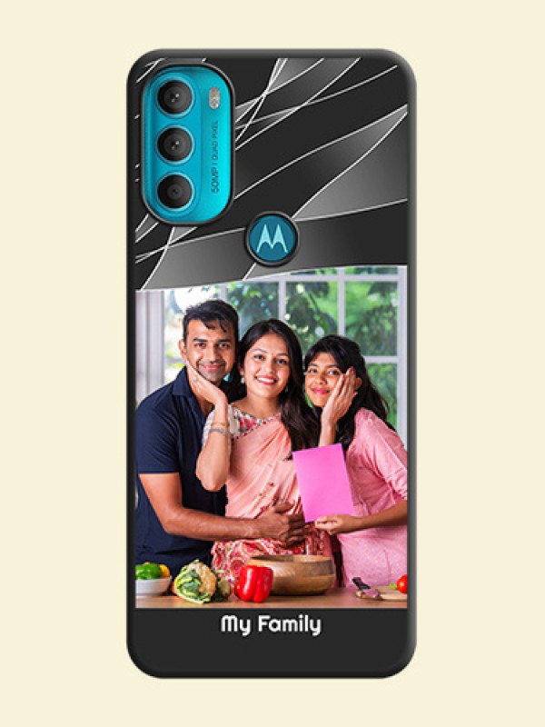 Mixed Wave Lines on Photo on Space Black Soft Matte Mobile Cover - Moto G71 5G