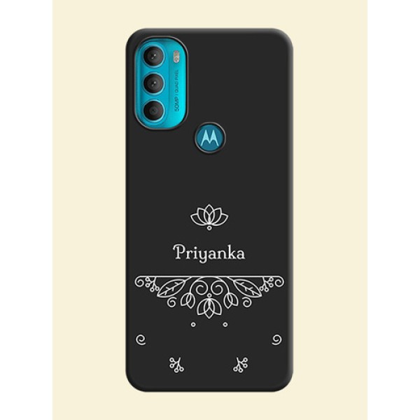 Lotus Garden Custom Text On Space Black Personalized Soft Matte Phone Covers -Motorola Moto G71 5G
