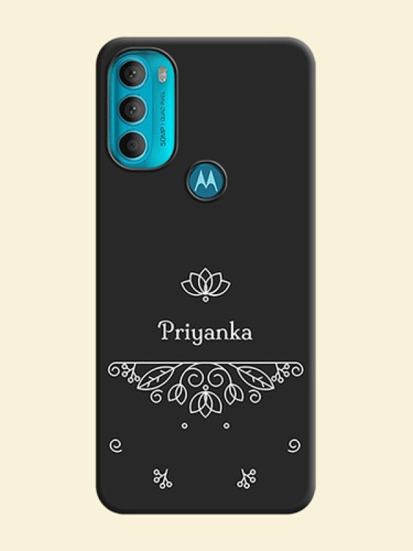 Lotus Garden Custom Text On Space Black Personalized Soft Matte Phone Covers -Motorola Moto G71 5G
