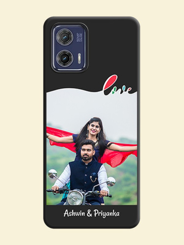 Fall in Love Pattern with Picture on Photo on Space Black Soft Matte Mobile Case - Moto G73 5G