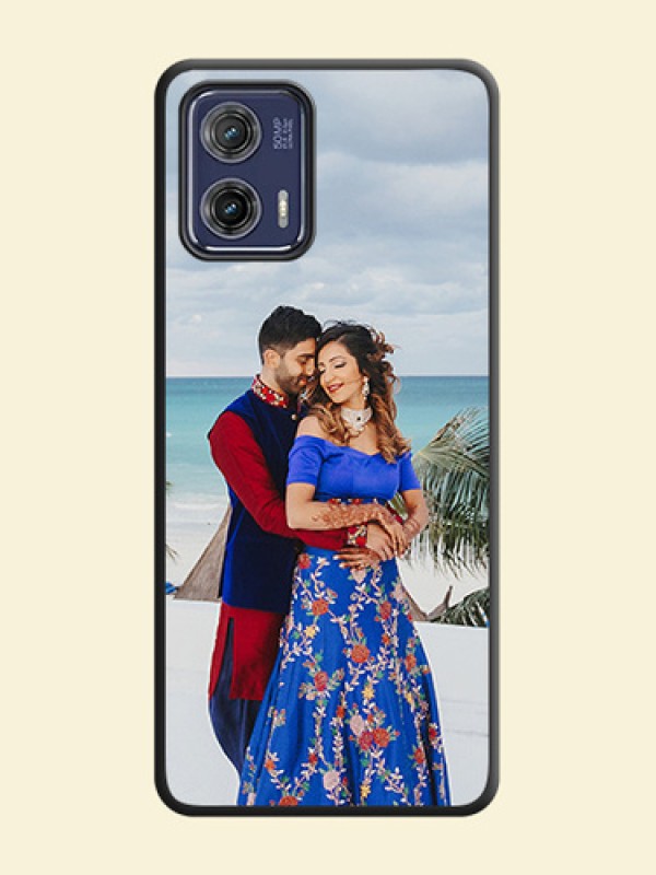 Full Single Pic Upload On Space Black Personalized Soft Matte Phone Covers -Motorola Moto G73 5G