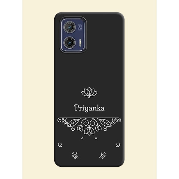 Lotus Garden Custom Text On Space Black Personalized Soft Matte Phone Covers -Motorola Moto G73 5G
