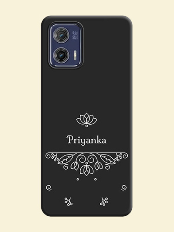 Lotus Garden Custom Text On Space Black Personalized Soft Matte Phone Covers -Motorola Moto G73 5G
