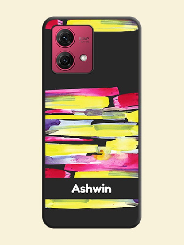 Brush Coloured on Space Black Personalized Soft Matte Phone Covers - Motorola Moto G84 5G
