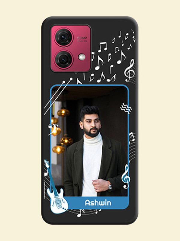 Musical Theme Design with Text - Photo on Space Black Soft Matte Mobile Case - Motorola Moto G84 5G