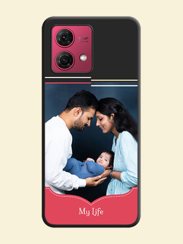 Classic Plain Design with Name - Photo on Space Black Soft Matte Phone Cover - Motorola Moto G84 5G