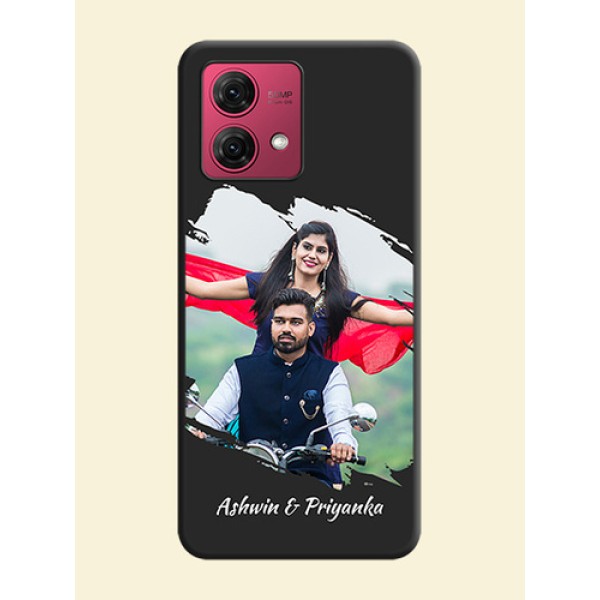 Grunge Brush Strokes - Photo on Space Black Soft Matte Back Cover - Motorola Moto G84 5G
