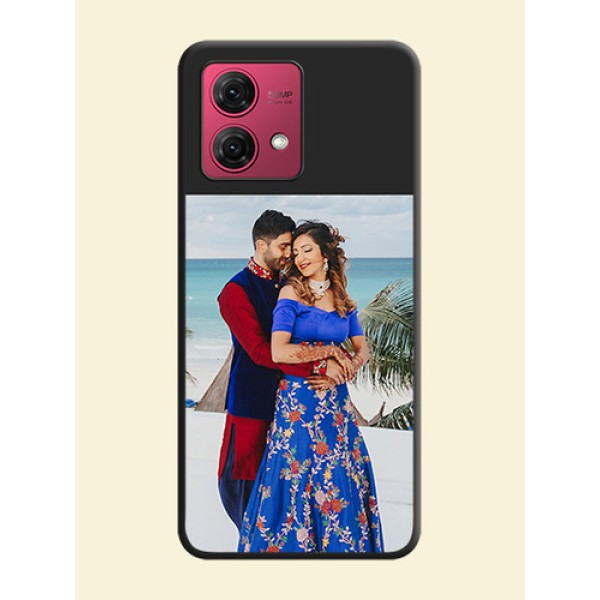 Image Upload With Space Black Color On Custom Soft Matte Mobile Back Cover - Motorola Moto G84 5G