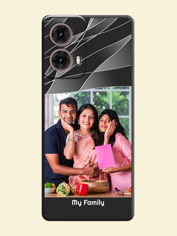 Mixed Wave Lines on Photo On Space Black Custom Soft Matte Mobile Back Cover - Motorola Moto G85 5G