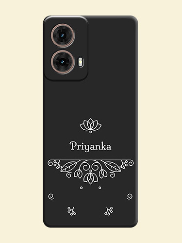 Lotus Garden Custom Text On Space Black Custom Soft Matte Mobile Back Cover - Motorola Moto G85 5G
