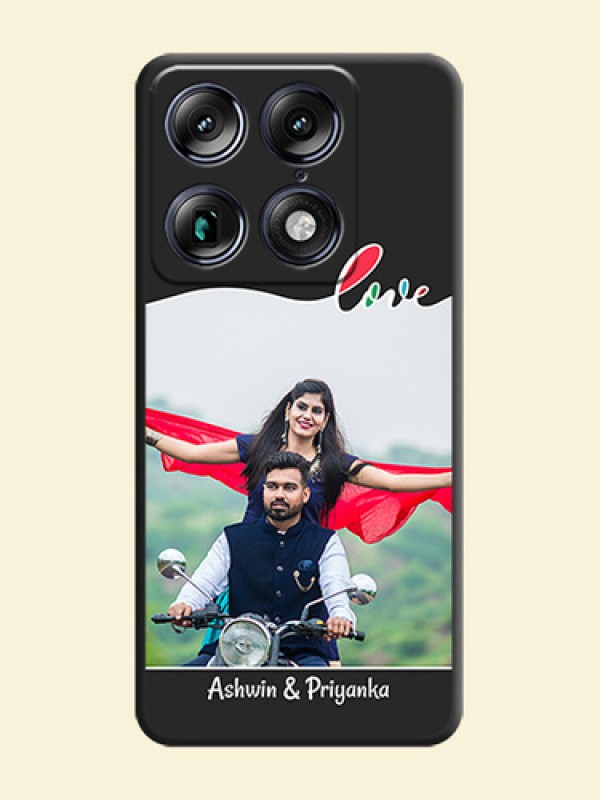 Fall in Love Pattern with Picture on Photo On Space Black Custom Soft Matte Mobile Back Cover - Motorola Signature 5G
