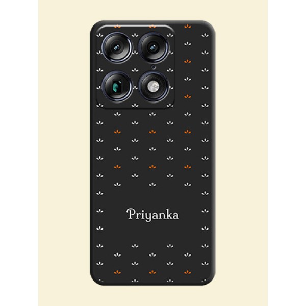 Simple Pattern With Custom Text On Space Black Custom Soft Matte Mobile Back Cover - Motorola Signature 5G
