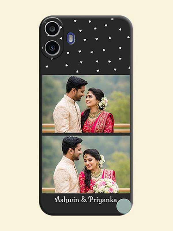 Miniature Love Symbols with Name On Space Black Custom Soft Matte Mobile Back Cover - Nothing Cmf Phone 1