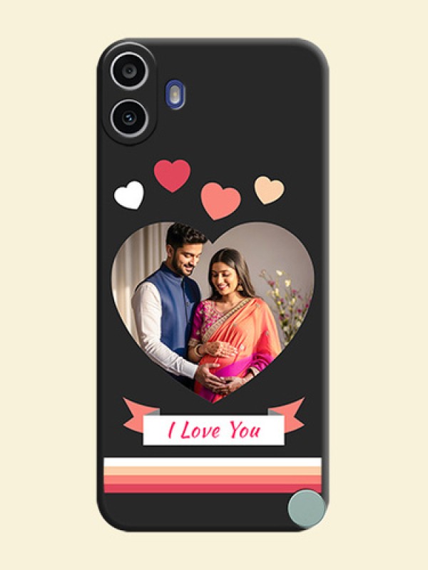 Love Shaped Photo with Colorful Stripes On Space Black Custom Soft Matte Mobile Back Cover - Nothing Cmf Phone 1