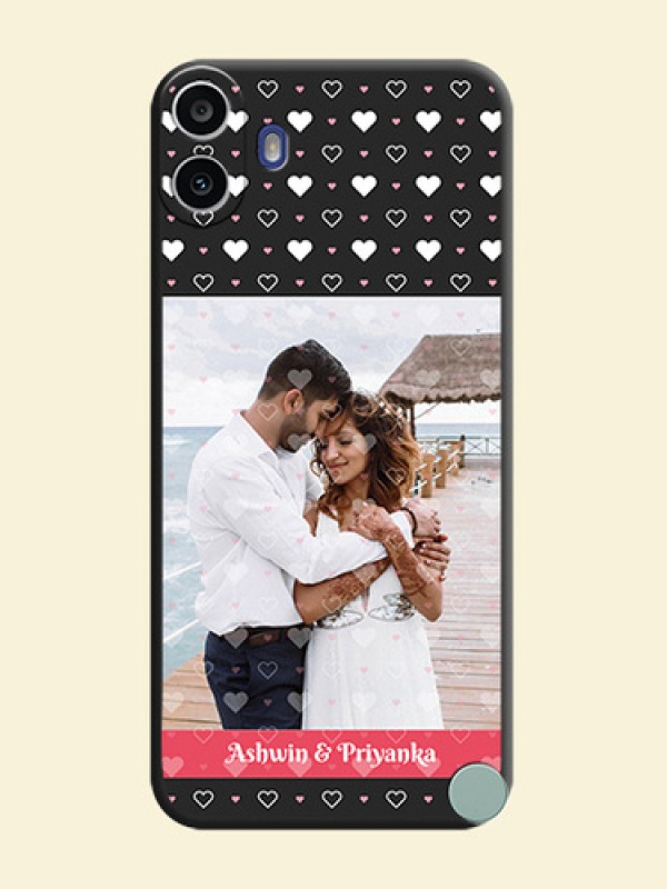 White Color Love Symbols with Text Design on Photo On Space Black Custom Soft Matte Mobile Back Cover - Nothing Cmf Phone 1