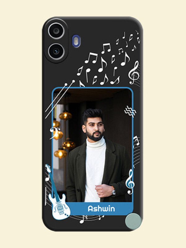 Musical Theme Design with Text on Photo On Space Black Custom Soft Matte Mobile Back Cover - Nothing Cmf Phone 1