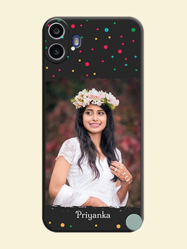 Multicolor Dotted Pattern with Text On Space Black Custom Soft Matte Mobile Back Cover - Nothing Cmf Phone 1