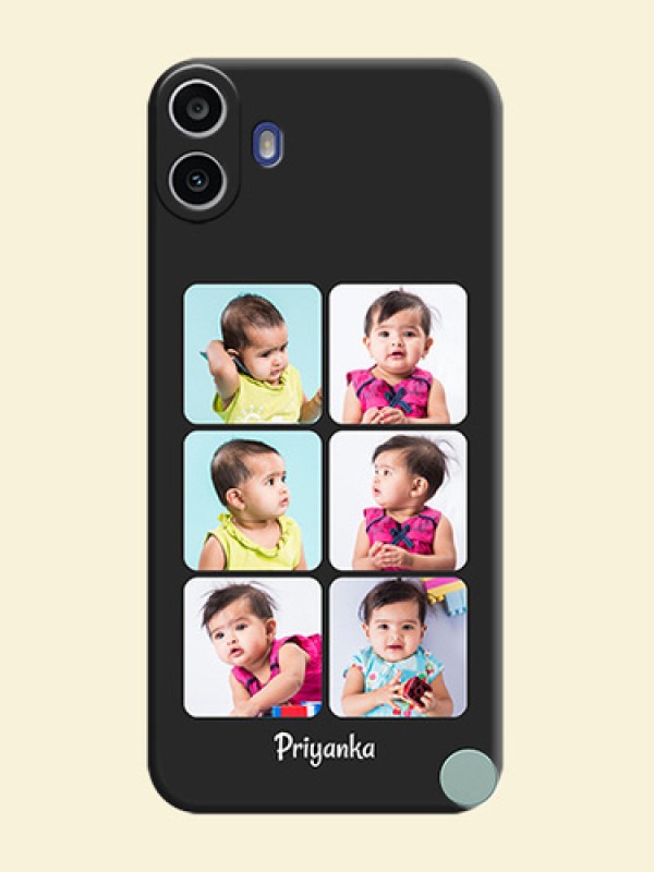 Floral Art with 6 Image Holder on Photo On Space Black Custom Soft Matte Mobile Back Cover - Nothing Cmf Phone 1