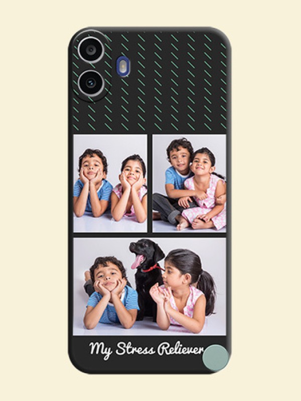 Cross Dotted Pattern with 2 Image Holder On Space Black Custom Soft Matte Mobile Back Cover - Nothing Cmf Phone 1