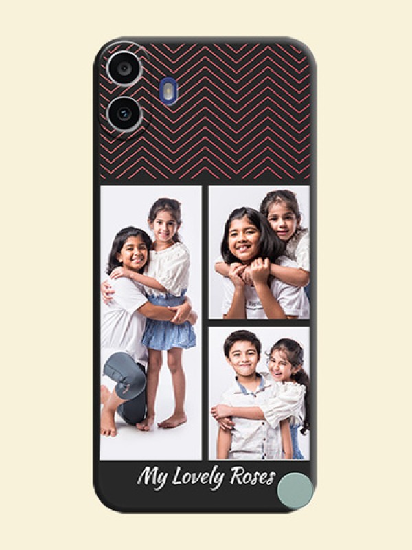 Wave Pattern with 3 Image Holder On Space Black Custom Soft Matte Mobile Back Cover - Nothing Cmf Phone 1