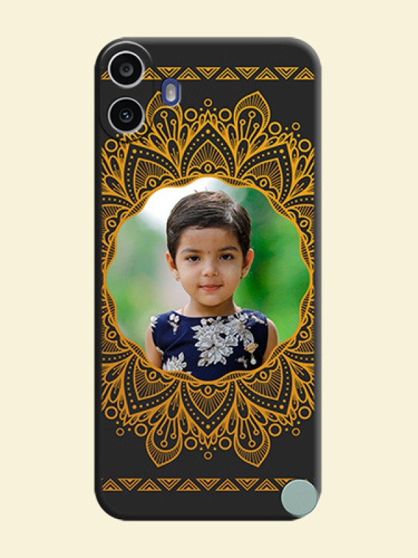 Round Image with Floral Design On Space Black Custom Soft Matte Mobile Back Cover - Nothing Cmf Phone 1