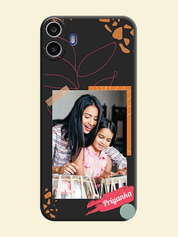 Orange Photo Frame On Space Black Custom Soft Matte Mobile Back Cover - Nothing Cmf Phone 1