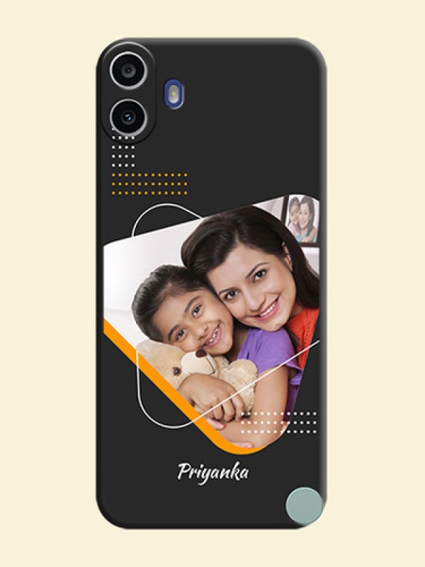 Yellow Triangle on Photo On Space Black Custom Soft Matte Mobile Back Cover - Nothing Cmf Phone 1