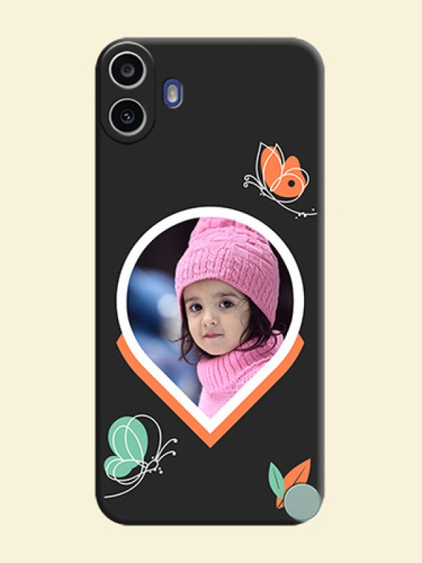 Upload Pic With Simple Butterly Design On Space Black Custom Soft Matte Mobile Back Cover - Nothing Cmf Phone 1