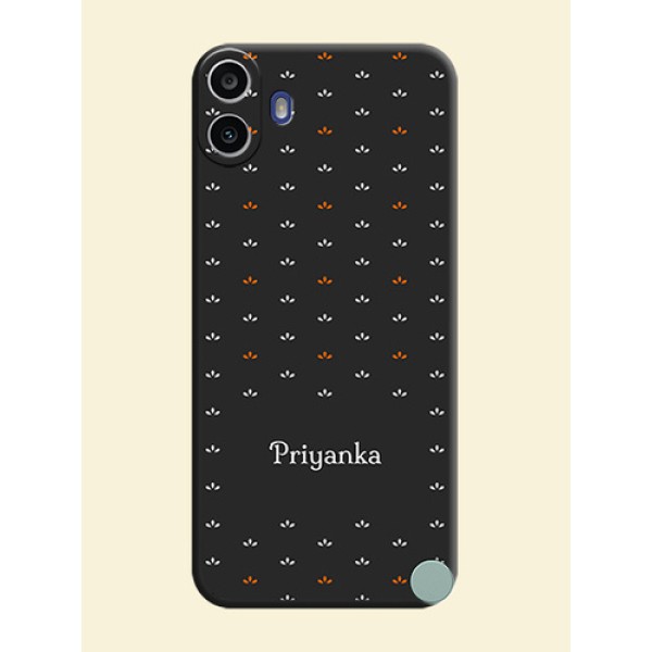 Simple Pattern With Custom Text On Space Black Custom Soft Matte Mobile Back Cover - Nothing Cmf Phone 1