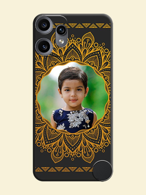 Round Image with Floral Design On Space Black Custom Soft Matte Mobile Back Cover - Nothing CMF Phone 2 Pro 5G