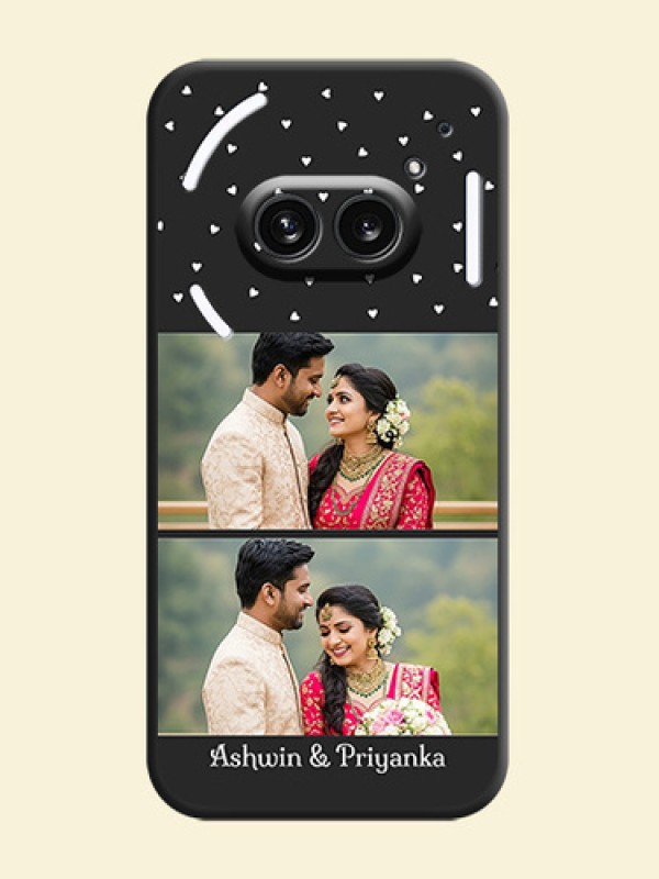 Miniature Love Symbols with Name on Space Black Custom Soft Matte Back Cover - Nothing Phone 2A 5G