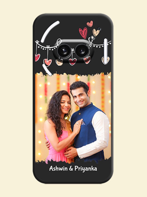Pink Love Hangings with Name on Space Black Custom Soft Matte Phone Cases - Nothing Phone 2A 5G