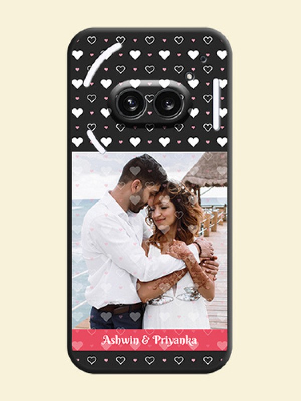 White Color Love Symbols with Text Design - Photo on Space Black Soft Matte Phone Cover - Nothing Phone 2A 5G