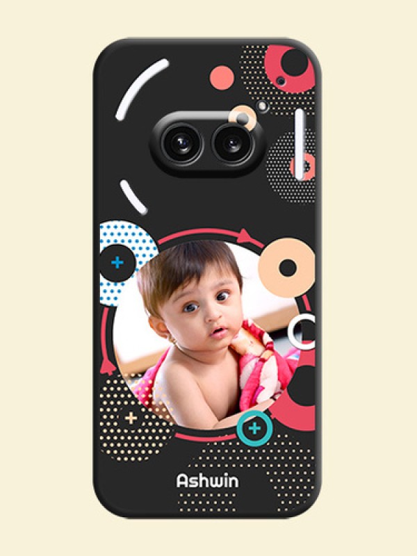 Multicoloured Round Image on Personalised Space Black Soft Matte Cases - Nothing Phone 2A 5G