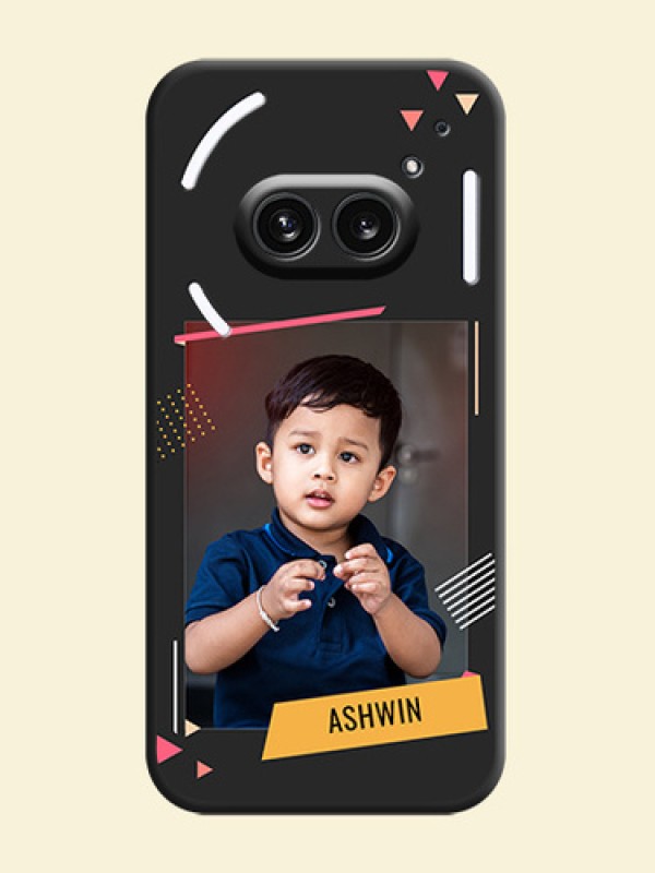 Photo Frame with Triangle Small Dots - Photo on Space Black Soft Matte Back Cover - Nothing Phone 2A 5G