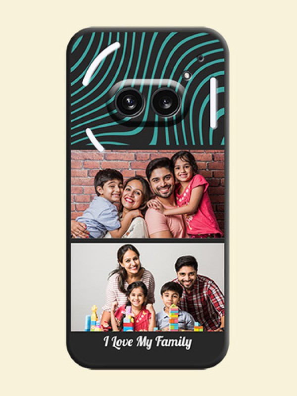 Wave Pattern with 2 Image Holder on Space Black Personalized Soft Matte Phone Covers - Nothing Phone 2A 5G