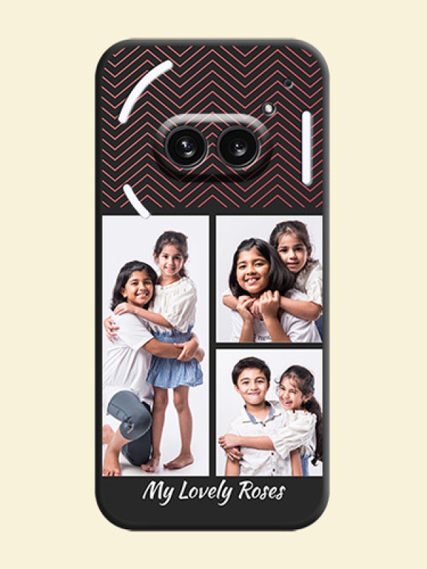 Wave Pattern with 3 Image Holder on Space Black Custom Soft Matte Back Cover - Nothing Phone 2A 5G