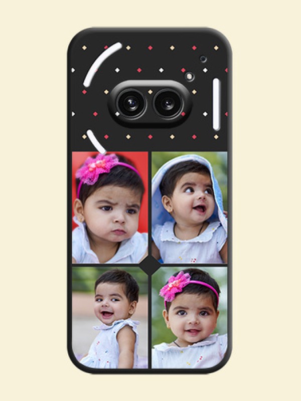 Multicolor Dotted Pattern with 4 Image Holder on Space Black Custom Soft Matte Phone Cases - Nothing Phone 2A 5G