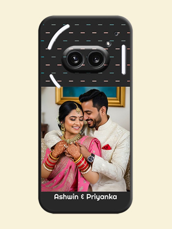 Line Pattern Design with Text on Space Black Custom Soft Matte Phone Back Cover - Nothing Phone 2A 5G