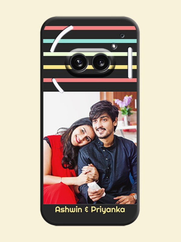 Color Stripes with Photo and Text - Photo on Space Black Soft Matte Mobile Case - Nothing Phone 2A 5G