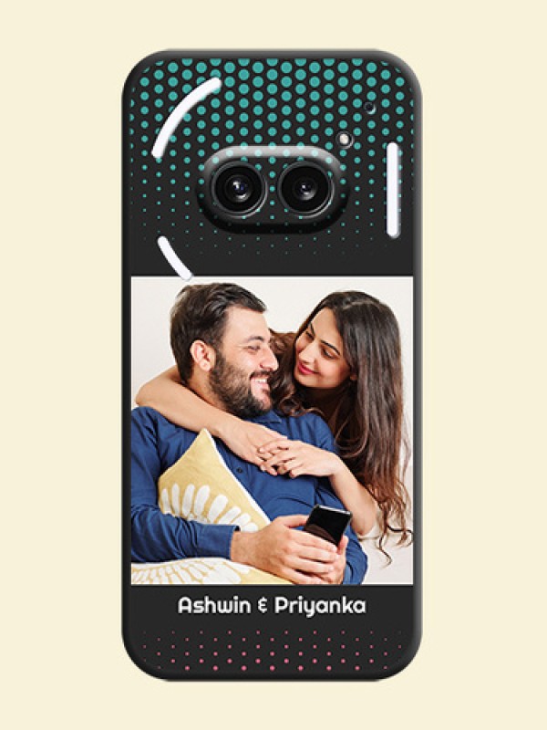 Faded Dots with Grunge Photo Frame and Text on Space Black Custom Soft Matte Phone Cases - Nothing Phone 2A 5G