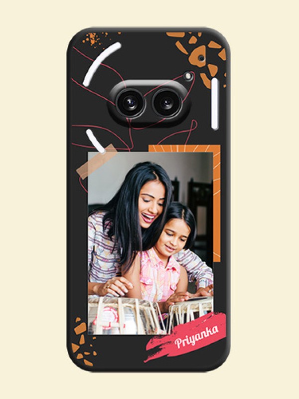 Orange Photo Frame on Space Black Custom Soft Matte Phone Back Cover - Nothing Phone 2A 5G