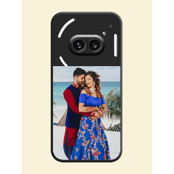Image Upload With Space Black Color On Custom Soft Matte Mobile Back Cover - Nothing Phone 2A 5G