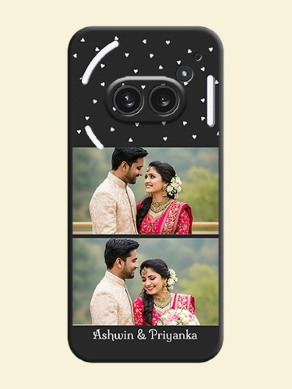 Miniature Love Symbols with Name On Space Black Custom Soft Matte Mobile Back Cover - Nothing Phone 2A Plus