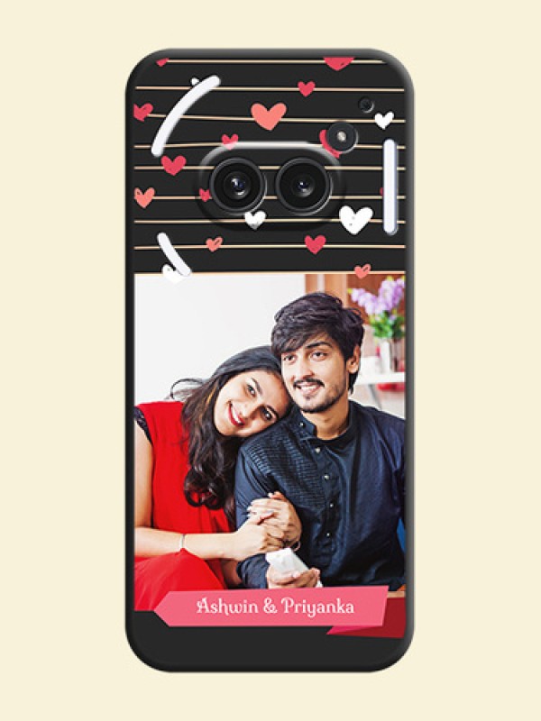 Love Pattern with Name on Pink Ribbon on Photo On Space Black Custom Soft Matte Mobile Back Cover - Nothing Phone 2A Plus