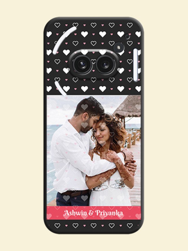 White Color Love Symbols with Text Design on Photo On Space Black Custom Soft Matte Mobile Back Cover - Nothing Phone 2A Plus